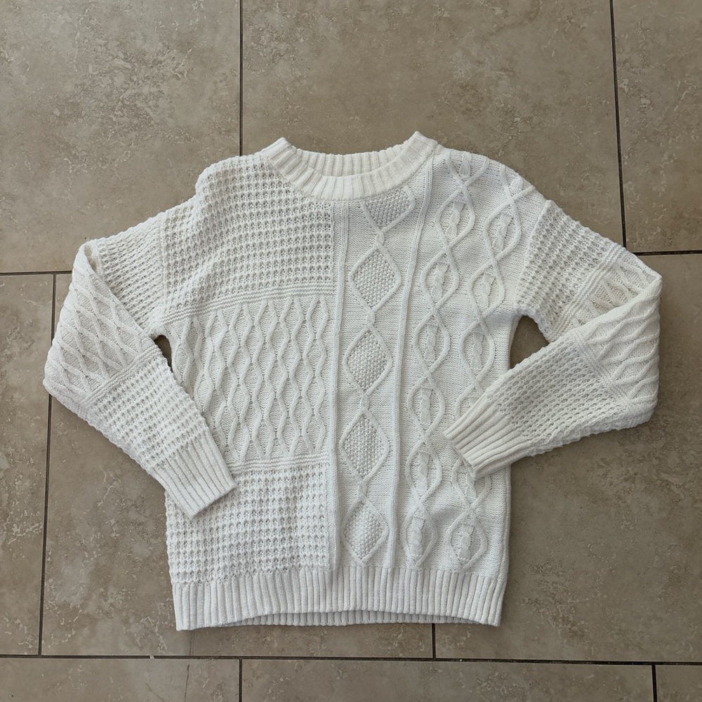 Cozy White Cable Knit Sweater